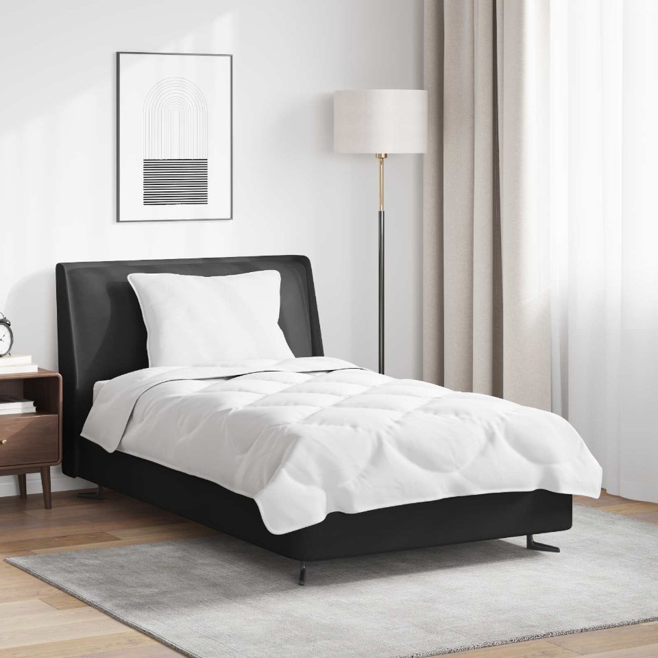 3376852_1.jpg vidaXL Paplón s vankúšom 2 pcs Biela 135 x 220 cm Mikrovlákno – Obrázok 1