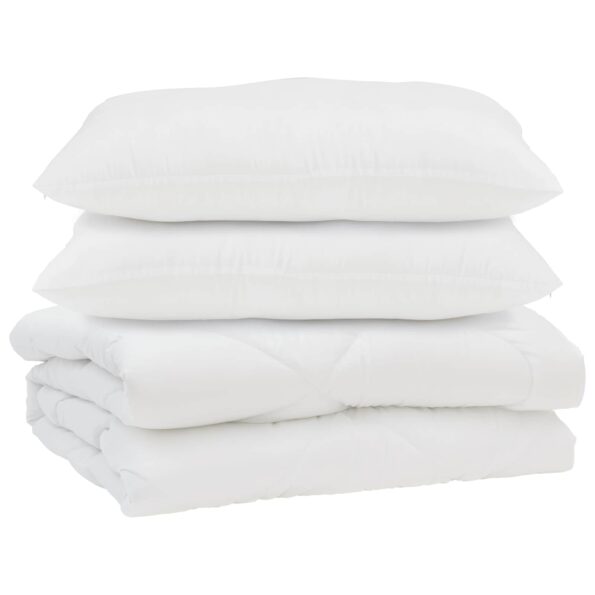 Prikrývka s vankúšmi Argylový 3 pcs Biela 200 x 200 cm Mikrovlákno – Obrázok 2