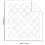 Prikrývka s vankúšmi Argyle 3 pcs Biela 200 x 220 cm Mikrovlákno – Obrázok 8