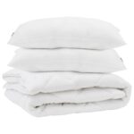 Prikrývka s vankúšmi Argyle 3 pcs Biela 240 x 220 cm Mikrovlákno – Obrázok 2