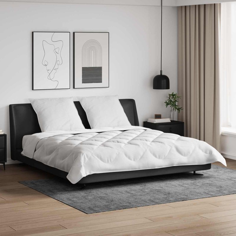 3378055_1.jpg Prikrývková súprava s vankúšom 3 pcs Biela 200 x 200 cm Mikrovlákno – Obrázok 1