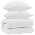 Prikrývková súprava s vankúšom 3 pcs Biela 200 x 200 cm Mikrovlákno – Obrázok 2