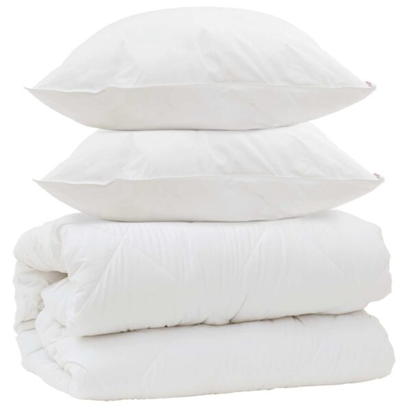 Prikrývková súprava s vankúšom 3 pcs Biela 200 x 200 cm Mikrovlákno – Obrázok 2