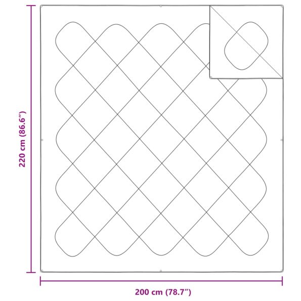 vidaXL Paplón Iný s vankúšom 3 pcs Biela 200 x 220 cm Mikrovlákno – Obrázok 8