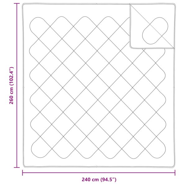 vidaXL Paplón Iný s vankúšom 3 pcs Biela 240 x 260 cm Mikrovlákno – Obrázok 8