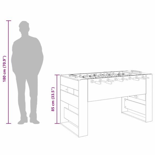 vidaXL Stolný futbal Údený Dub 146,5 x 74 x 85 cm Kompozitné drevo – Obrázok 11