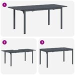 vidaXL Záhradný jedálenský set 7 pcs Antracit polyratan – Obrázok 10
