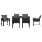 vidaXL Záhradný jedálenský set 7 pcs Antracit polyratan – Obrázok 7
