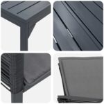 vidaXL Záhradný jedálenský set 7 pcs Antracit polyratan – Obrázok 9