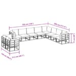 Súprava záhradných pohoviek s vankúšom 10 pcs Čierna Hliník – Obrázok 13