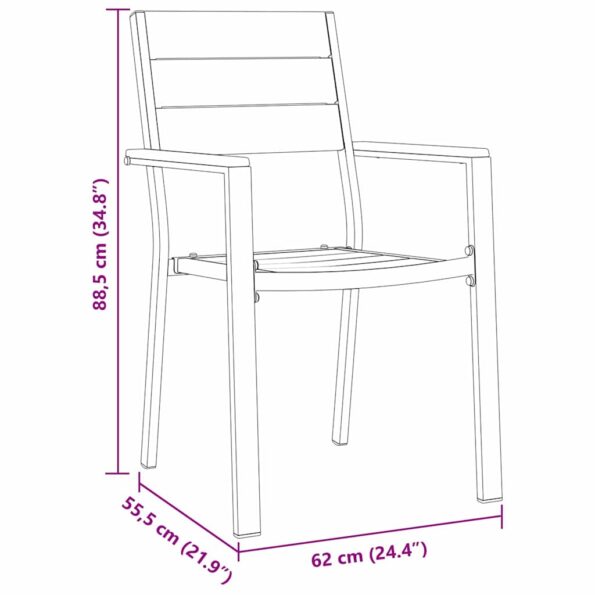 vidaXL Záhradný jedálenský set 7 pcs Čierna – Obrázok 10