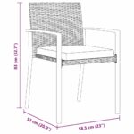 vidaXL Záhradný jedálenský set 5 pcs Sivá Poly ratan – Obrázok 10