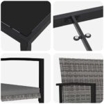 vidaXL Záhradný jedálenský set 5 pcs Sivá Poly ratan – Obrázok 9