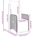 vidaXL Záhradný jedálenský set 3 pcs Sivá polyratan – Obrázok 10