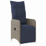 vidaXL Záhradný jedálenský set 3 pcs Sivá polyratan – Obrázok 6