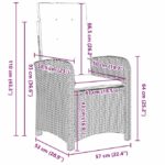 vidaXL 5-dielna záhradná jedálenská súprava s vankúšmi, šedý poly ratan – Obrázok 10