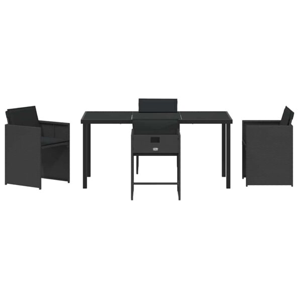 vidaXL Záhradný jedálenský set 5 pcs Čierna polyratan – Obrázok 7
