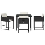 vidaXL Záhradný jedálenský set 5 pcs Čierna polyratan – Obrázok 7