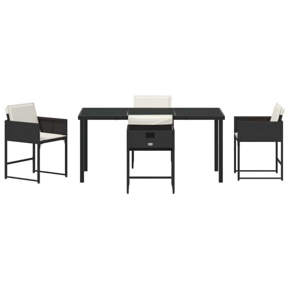 vidaXL Záhradný jedálenský set 5 pcs Čierna polyratan – Obrázok 7