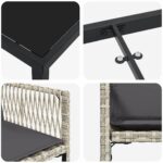 vidaXL Záhradný jedálenský set 5 pcs Svetlosivá polyratan – Obrázok 9