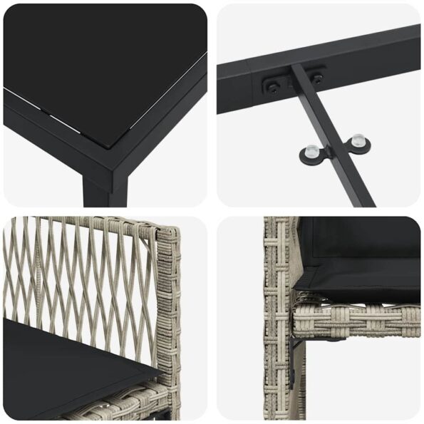 vidaXL Záhradný jedálenský set 5 pcs Svetlosivá polyratan – Obrázok 9