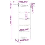 vidaXL Posuvné dvere Hnedá 80 x 208 cm Borovicový masív – Obrázok 11