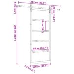 vidaXL Posuvné dvere Hnedá 100 x 208 cm Borovicový masív – Obrázok 11
