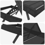 vidaXL Ležadlá 3 pcs Čierna 40 x 40 x 40.5 cm Poly ratan – Obrázok 8