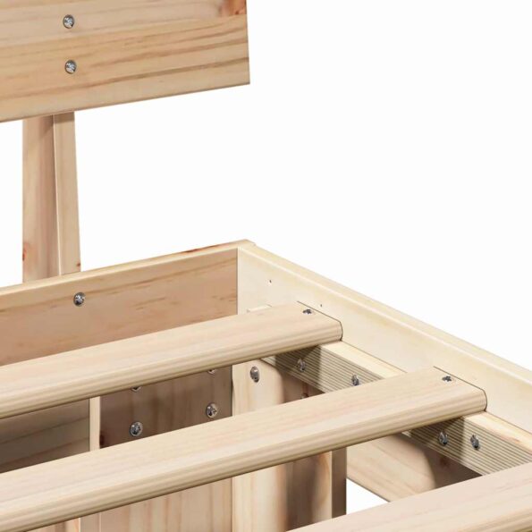 vidaXL Rám postele Hnedá 140 x 200 cm Masívne borovicové drevo – Obrázok 11