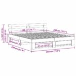vidaXL Rám postele s čelnou doskou Hnedá 200 x 200 cm Borovicový masív – Obrázok 10