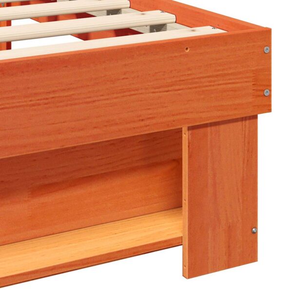 vidaXL Rám postele s čelnou doskou Hnedá 200 x 200 cm Borovicový masív – Obrázok 8