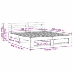 vidaXL Rám postele s čelnou doskou Hnedá 180 x 200 cm Borovicový masív – Obrázok 10