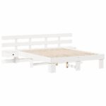 vidaXL Rám postele so zásuvkou Biela 150 x 200 cm drevo – Obrázok 4