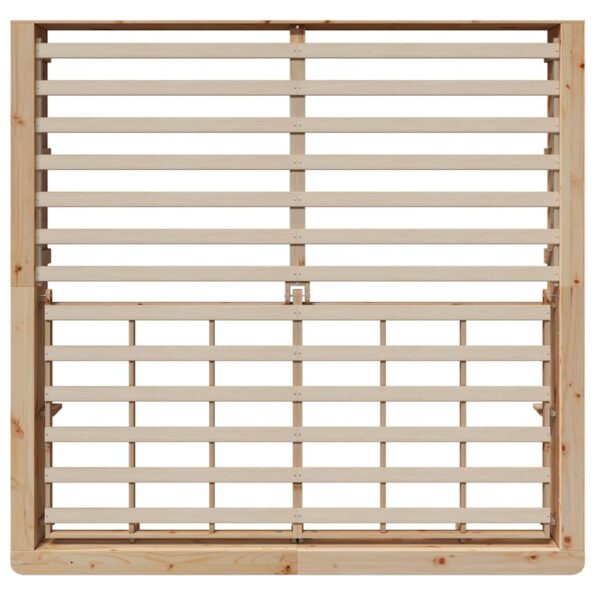 vidaXL Rám postele s úložiskom Hnedá 200 x 200 cm Borovicové drevo – Obrázok 8