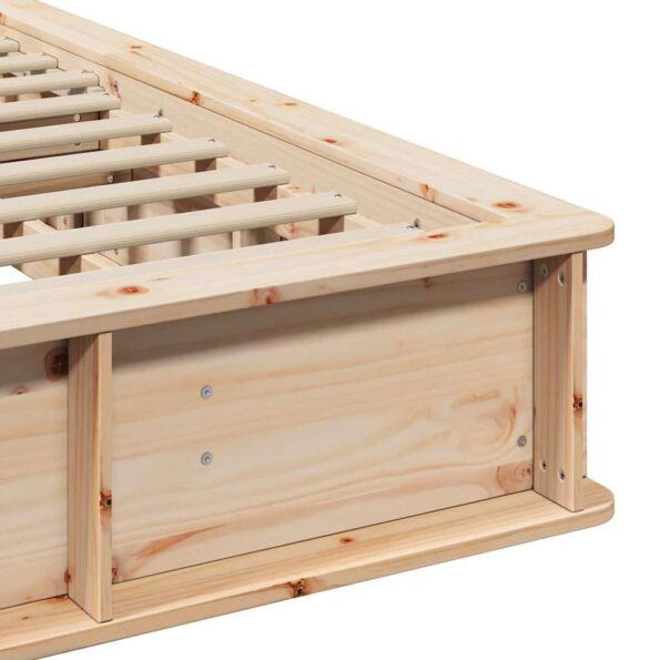 vidaXL Rám postele s úložiskom Hnedá 200 x 200 cm Borovicové drevo – Obrázok 9