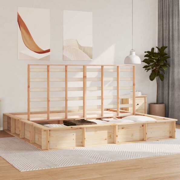 vidaXL Rám postele s úložiskom Hnedá 180 x 200 cm drevo – Obrázok 3