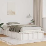 vidaXL Rám postele s úložiskom Biela 90 x 200 cm Kompozitné drevo