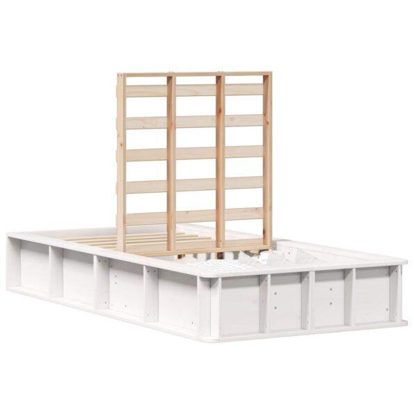 vidaXL Rám postele s úložiskom Biela 90 x 200 cm Kompozitné drevo – Obrázok 11