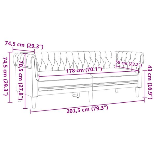 Sada pohoviek 2 pcs Tmavo šedá látka – Obrázok 9