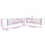 Sada pohoviek 2 pcs Svetlosivá Zamat – Obrázok 8