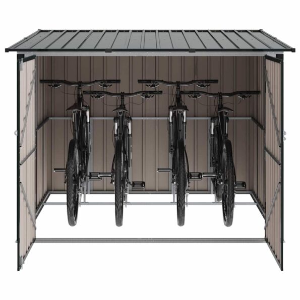 vidaXL Búda na bicykle 3 pcs Antracit 216 x 207 x 158 cm Kov – Obrázok 3