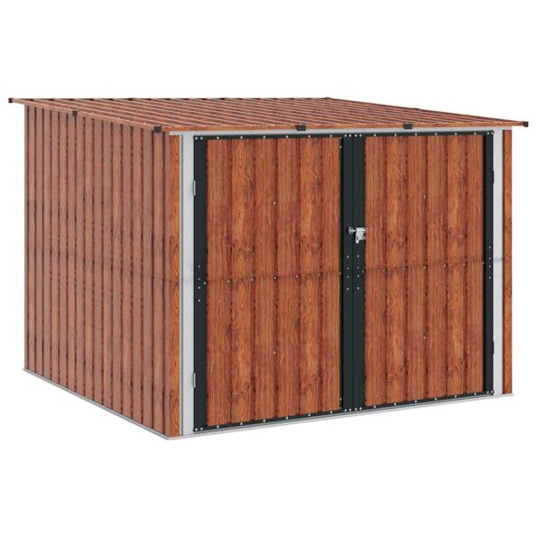 vidaXL Búda na bicykle 3 pcs Hnedá 216 x 207 x 158 cm Kov – Obrázok 2