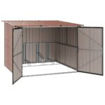 vidaXL Búda na bicykle 3 pcs Hnedá 216 x 207 x 158 cm Kov – Obrázok 5