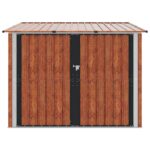 vidaXL Búda na bicykle 3 pcs Hnedá 216 x 207 x 158 cm Kov – Obrázok 6