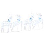 vidaXL LED soby 4 pcs Biela 45 x 19 x 65 cm látka – Obrázok 8