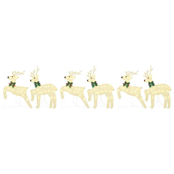 vidaXL LED soby 6 pcs Zlatá 45 x 19 x 65 cm látka – Obrázok 6