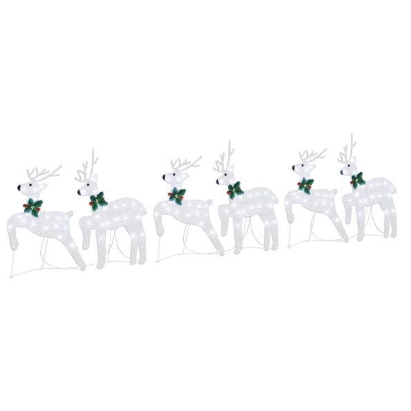 vidaXL LED Soby 6 pcs Strieborná látka – Obrázok 2