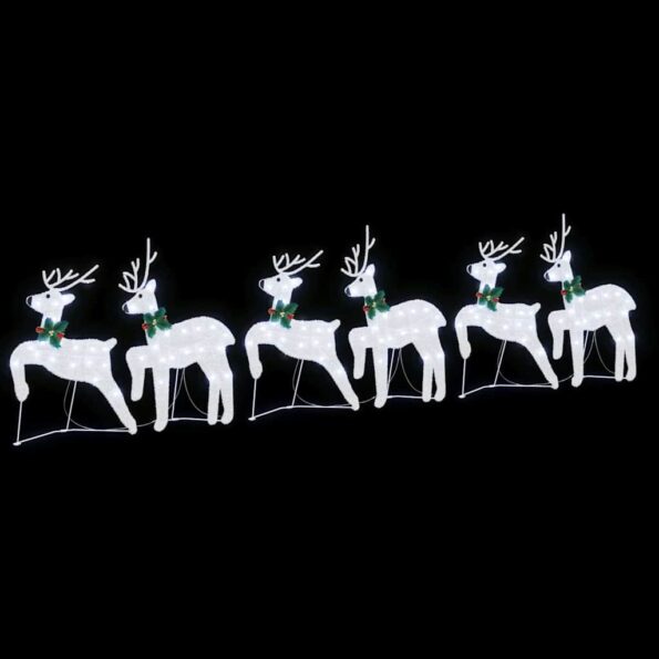 vidaXL LED Soby 6 pcs Strieborná látka – Obrázok 5