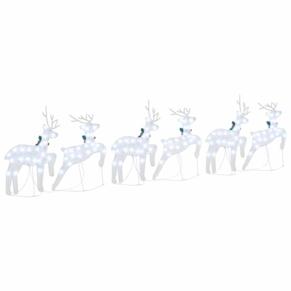 vidaXL LED Soby 6 pcs Strieborná látka – Obrázok 8