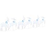 vidaXL LED soby 6 pcs Biela 45 x 19 x 65 cm látka – Obrázok 8